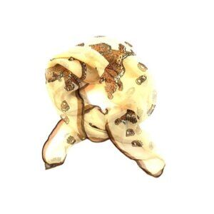 Burmel Vintage Scarf Made in Japan Wild Cat Hand Rolled